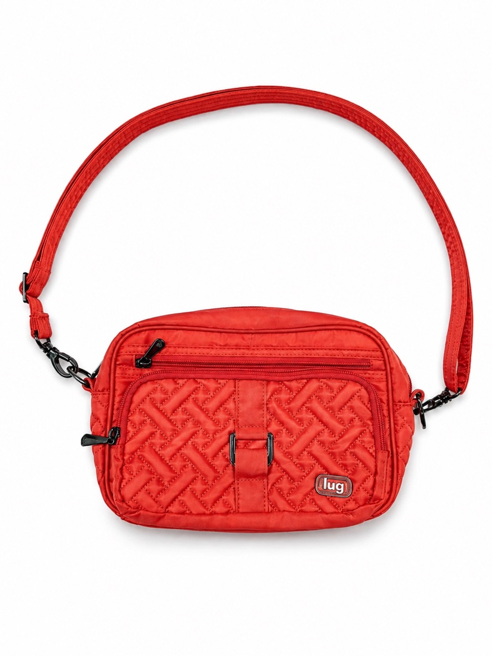 lug Quilted Crossbody Bag in Red